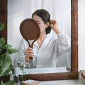 KLIBBAL Mirror, brown, 47x62 cm