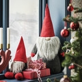 VINTERFINT Decoration, Santa Claus grey/red, 71 cm