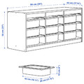 TROFAST Storage combination with boxes, grey/light green-grey, 99x44x56 cm