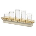 VATTENKRASSE Propagation set, clear glass ivory/gold-colour