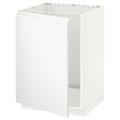 METOD Base cabinet for sink, white/Voxtorp matt white, 60x60 cm