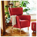 OSKARSHAMN Wing chair with footstool, Tonerud red