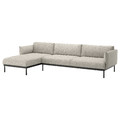 ÄPPLARYD 4-seat sofa with chaise longue, Lejde light grey