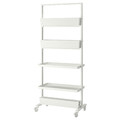 MITTZON Frame w castors/disp shlf/cable box, white, 85x205 cm