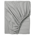 DVALA Fitted sheet, light grey, 140x200 cm