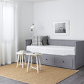 HEMNES Day-bed frame with 3 drawers, grey, 80x200 cm