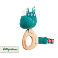 LILLIPUTIENS Rattle with Wooden Teether Marius Rhino ECO 3m+