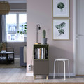 EKET Cabinet combination with legs, dark grey grey-green/wood, 35x35x80 cm