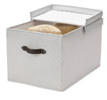 BLÄDDRARE Box with lid, grey, patterned, 35x50x30 cm