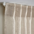 HÄLLEBRÄCKA Sheer curtains, 1 pair, light beige, 145x300 cm