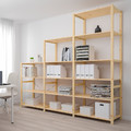 IVAR 3 sections/shelves, pine, 259x50x226 cm