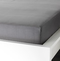 ULLVIDE Fitted sheet, grey, 140x200 cm
