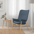 VEDBO High-back armchair, Gunnared blue