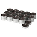 SILKESTRÄD Scented tealight, leather & vanilla/brown, 3.5 hr, 30 pack