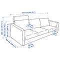 VIMLE 3-seat sofa, with headrest/Saxemara light blue