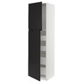 METOD / MAXIMERA Hi cab w 2 doors/4 drawers, white/Upplöv matt anthracite, 60x60x220 cm