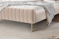 Upholstered Bed Frame Nicole 160x200, light beige, gold legs