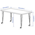 MITTCIRKEL / KRILLE Desk, lively pine effect black, 140x60 cm