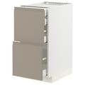 METOD/MAXIMERA Base cb 2 frnts/2 low/1 md/1 hi drw, white/Upplöv matt dark beige, 40x60 cm