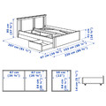 SONGESAND Bed frame with 2 storage boxes, white, 140x200 cm