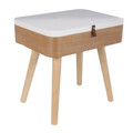 Nightstand Bedside Table Elin, white, natural