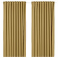 MAJGULL Room darkening curtains, 1 pair, beige-yellow, 145x300 cm