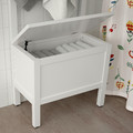 HEMNES Storage bench w/towel rail+4 hooks, white, 64x37x173 cm