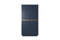 Wardrobe Nicole with Drawer Unit 100 cm, dark blue, gold handles