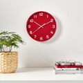 PLUTTIS Wall clock, low-voltage/red, 28 cm