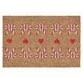 VINTERFINT Door mat, heart pattern natural, 60x90 cm