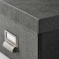 TJOG Storage box with lid, dark grey, 25x36x15 cm