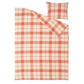 BESKSÖTEMAL Duvet cover and pillowcase, red-brown/check, 150x200/50x60 cm