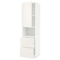 METOD / MAXIMERA Hi cab f micro w door/2 drawers, white/Veddinge white, 60x60x220 cm