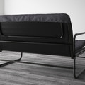 HAMMARN Sofa-bed, Knisa dark grey, black, 120 cm