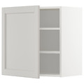 METOD Wall cabinet with shelves, white/Lerhyttan light grey, 60x60 cm