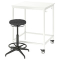 TROTTEN/LIDKULLEN Table and sit/stand support, white/dark grey