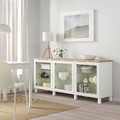 BESTÅ Storage combination with doors, white/Sindvik/Stubbarp white clear glass, 180x42x76 cm