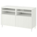 BESTÅ TV bench with doors, white, Sutterviken/Kabbarp white, 120x42x74 cm