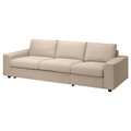 VIMLE Cover for 3-seat sofa-bed, with wide armrests/Hallarp beige