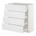 METOD / MAXIMERA Base cab 4 frnts/4 drawers, white/Stensund white, 80x37 cm