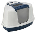 Cat Corner Litter Toilet with Filter, dark blue