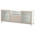 BESTÅ TV bench with drawers, white Sindvik/Lappviken/Stubbarp light grey/beige, 180x42x74 cm