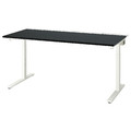 MITTZON Desk, black stained ash veneer white, 160x80 cm