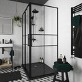 GoodHome Shower Panel Wall Ahti 80 cm, chrome/black