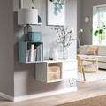 EKET Wall-mounted storage combination, white/light grey-blue, 105x35x70 cm