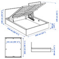 MALM Ottoman bed, white stained oak veneer, 140x200 cm