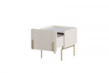 Bedside Table Nightstand Malmi 45 cm, cashmere, crema bianca, gold legs