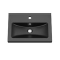 GoodHome Ceramic Wash-basin Nira slim 16 x 38 x 52.8 cm, black