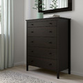 KOPPANG Chest of 5 drawers, black-brown, 90x114 cm