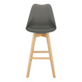 Bar Stool Norden Wood, high, PP, dark grey